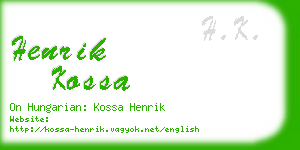 henrik kossa business card